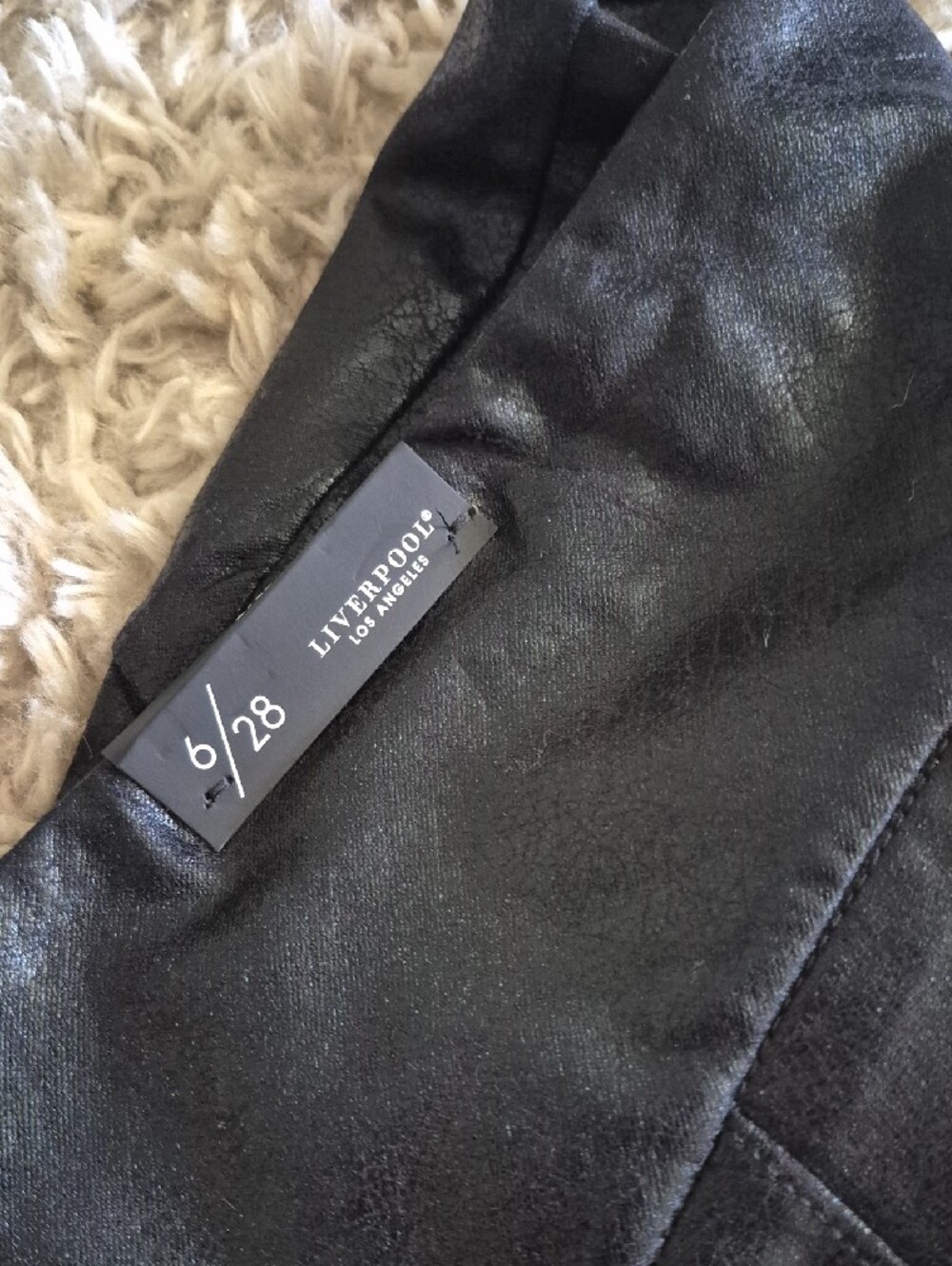 Liverpool Black Faux Leather Cropped Pants - Picture 4 of 6